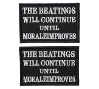 YYlingx 2 Pcs The Beatings Will Continue Until Morale Improves Embroidered Badge Embroidered Appliqué for DIY