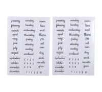 YYlingx 2 PCS Week Month Number Transparent Date Stamps Calendar Pattern Stamp for Holiday Card Making DIY Scrap-Booking Album Decoration