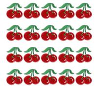 YYlingx 20 Pieces Cute Cherry Shape Patches, Mini Red Cherry Clothing Iron-on Embroidered Patch,Cute Fruit Sew on/Iron on Patches for Jackets, Hats, Backpacks, Jeans, DIY Clothes