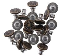 YYlingx 20 Sets Replacement Jeans Buttons 17mm Removable Pants Metal Button Retro Flower Pattern Snap Denim Buttons with Rivets for Jeans Sewing Crafts DIY Clothes Accessories