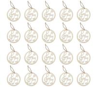 YYlingx 20Pcs 8cm Music Notes Wooden Cutouts,Unfinished Musical Note Shaped Ornaments with Ropes for Decoration