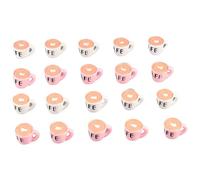 YYlingx 20Pcs Coffee Cup Shape Charms, Mini Kawaii Mug Dangle Charms Links, 3D Simulation Cup Resin Charms for DIY Craft Making