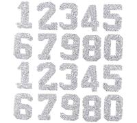 YYlingx 20PCS Rhinestone Number Iron on Patch 2.3inch 0-9 Letter Rhinestone Sew on Patches Appliques for DIY Clothing Repair Decorations Craft Accessories