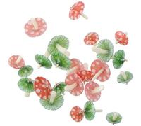 YYlingx 24Pcs 2-Colors Mushrooms Shape Charms Resin Cute Reusable Plastic 3D Pendants Lovely Magic Fairy Tale Miniature Charm for DIY