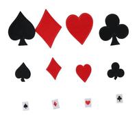 YYlingx 24Pcs Poker Red Black Heart Patches, Gaming Iron on Patches Poker Sew on Card Suits Diamonds Spades Patch Poker Las Vegas Embroidered Appliques for DIY Clothes, Hats, Jeans, Bags, Jackets