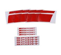 YYlingx 28Pcs Red Car Decal Stickers, Sport Logo Wheel Rim Emblem Badge Decal, Reflective Stickers for 18-21 Inch Wheels, Tire Rim Car Decorations