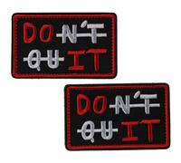 YYlingx 2Pcs Do It/Don't Quit Funny Patch, Hook and Loop Embroidered Applique for DIY Clothes
