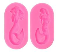 YYlingx 2Pcs/Set Mermaid Shape Silicone Mould for Cake Decorating, Candy, Chocolate, Candle Decor