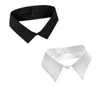 YYlingx 2Pcs Shirt Fake Collar Blouse False Collar Lapel Black/White Color Detachable Classic