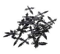 YYlingx 30 Pcs Gothic Style Winged Cross Pendants Electrophoretic Black Charms for DIY Jewelry Making