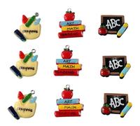 YYlingx 30Pcs 3 Styles School Theme Charms Book Charms Crayon Charms Blackboard Charms for Jewelry Making DIY Crafts