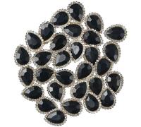 YYlingx 30Pcs Rhinestone Tear Drop Button, Metal Flatback Embellishment for Sew On Jewels, Shoes, DIY Costumes, Wedding Accessories, and Crafts