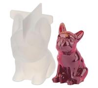 YYlingx 3D French Bulldog Shape Soap Mould, Dog Design Silicone Mould for Candle, Cake Decorating, Soap, DIY Necklace Pendant, Wax