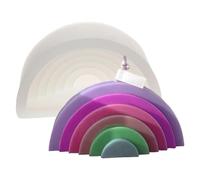 YYlingx 3D Geometric Rainbow Silicone Mould, Geometric Candle Mould for Candle, Soap, Home Decoration