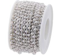 YYlingx 3MM Silver Faux Pearl Rhinestone Trim: 11 Yards, Claw Pearl Rhinestone, Sparkly Applique for DIY