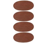 YYlingx 4 Pcs PU Leather Sew-On Patches,5 x 3.5 inch Oval Elbow Knee Patches for DIY