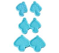 YYlingx 4 Pieces Mushrooms Resin Moulds, Keychain Molds Epoxy Molds for DIY Keychain, Handmade Craft