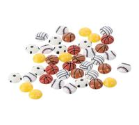 YYlingx 40 Pack Assorted Sport Ball Slime Flatback Mix Style Sport Ball Series Decorations Football Volleyball Tennis Baseball 15mm Flat Back Resin Embellishments for DIY Crafts Scrapbooking Making