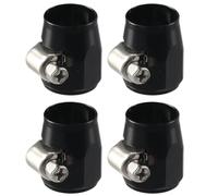 YYlingx 4PCS 6AN Hex Hose Finisher Clamp Black Hose Connectors Hose Finisher Clamp with Screw Band Aluminum Alloys Fuel Line Hose End Fitting Car Accessories