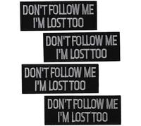 YYlingx 4Pcs Don't Follow Me I'm Lost Too Iron On Patch, Funny Quotes Embroidery Patches Badge for DIY Clothing