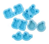 YYlingx 5 Pairs Animal Stud Earring Mould, Mini Dinosaur Crab Elephant Chicken Whale Shapes Silicone Moulds, Resin Mould for DIY