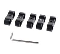 YYlingx 5 Pcs 6AN Hose Separator Clamp, Black Aluminum Alloy Fuel Line Mounting Clamp with Wrench for Oil Line, Brake Line, Gas Line