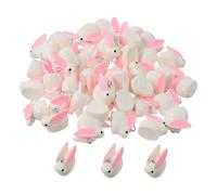 YYlingx 50Pcs Mini Rabbit Resin Charm Tiny Cute Animals Dangle Pendants Beads Farm Theme for DIY Bracelet Necklace Earring