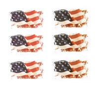 YYlingx 6 Sheets American Flag Heat Transfer Patchs in 2 Style Vinyl Stickers for DIY Decorations