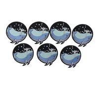 YYlingx 7Pcs Sea Whale Embroidered Patch, Cute Whale in The Sea Clothing Iron-on Embroidered Patch, Cute Pet Animals Sew on/Iron on Patches for Jackets, Hats,B ackpacks, Jeans, DIY Clothes