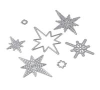 YYlingx 7Pcs/Set Star Metal Cutting Dies, Silver 7 Styles Christmas Star Die Cuts Embossing Template Mould Tool for Scrapbooking Card Making, Album Photo Decor