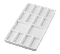 YYlingx 8 Inch Artist Ceramic Paint Palette,14 Wells Rectangle Porcelain Watercolor Painting Tray Palette Painting Supplies for Oil Painting Art Craft
