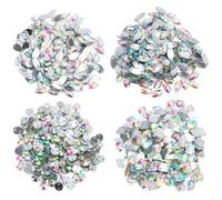 YYlingx 800 PCS AB Color Crystal Gems Clear Sew On Acrylic Rhinestones with Mixed Shapes Rhinestones for DIY Crafts Supplies Jewelry Making(Clear,4,??)