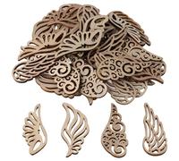 YYlingx 80Pcs Angel Wings Wooden Patches,Unfinished Wooden Cutout Blank Wood Slices for DIY Craft Accessories,Party Home Christmas Decor