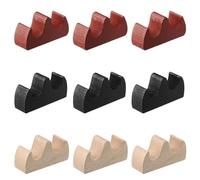 YYlingx 9Pcs 3-Colors Painting Pen Flat Holder Rest Stand Calligraphy Fire Shaped Wooden Writing Rack Stationery
