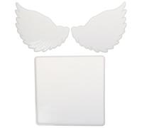 YYlingx Large Square with 2Pcs Angel Wings Shape Moulds Set, DIY Resin Coaster Moulds, Silicone Mould for DIY Candle Holder Photo Frame DIY Craft