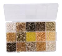 YYlingx Mix 15 Color Glass Seed Beads Gold Yellow Tube Beads Loose Kit