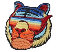 YYlingx The Colorful Tiger Wearing Glasses Shape Patch, Cute Funny Embroidered Badge Iron on for Jeans, Backpacks, Clothes