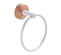 YYLIVING Towel Ring | Walnut Towel Hanger | No Punching Towel Ring, Hand Towel Racks, Bathroom, Wall Mounted Round Towel Hanger Round Bottom White
