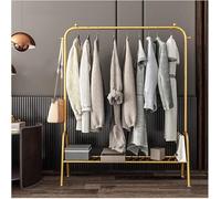 YYLMKMFC Single Tidy Rails Heavy Duty Metal Garment Rack Multi-Functional Clothing Stand With Lower Storage Shelf Freestanding Coat Hanger(Gold,120cm)