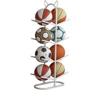 YYLMKMFC Vertical Sports Ball Storage Rack 2/3/4 Tier nizer for Garage Equipment Display Stand for Basketballs Soccer Balls(White,4)