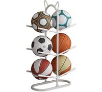 YYLMKMFC Vertical Sports Ball Storage Rack 2/3/4 Tier nizer for Garage Equipment Display Stand for Basketballs Soccer Balls(White,3)