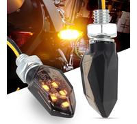 YYLUOYANG Motorcycle Indicators Turn Signal Light Super Bright 2pcs Motorcycle Mini Universal Motorbike Lampe Amber Blinker Indicators