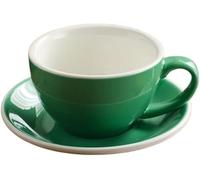 YYLUOYANG Porcelain Coffee Mug, 300ml Ceramic Cup and Saucer Set Pottery Latte Cups Breakfast Milk Afternoon Teacup Water Mugs(Cyan)