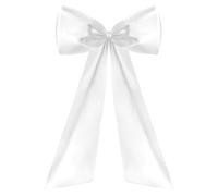 Yymobt Large Satin Big White Bows for Coquette Room Decor Big White Bow Decor for Backdrop Giant Ribbon Wall Bow for Wedding Birthday Graduation Christmas Bachelorette Party Supplies