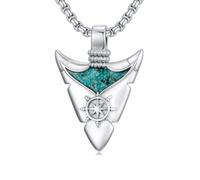 YYmqmq Nautical Arrowhead Necklace for Men 925 Sterling Silver Turquoise Anchor Arrow Compass Pendant Inspirational Jewelry Gift for Him