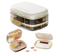 YYMT 7-Day Pill Box with 10 Compartments, Portable Travel Pill Box with Labels for Handbag and On the Go - Medicine Organiser for Vitamins, Fish Oil, Dietary Supplements & Daily Tablets