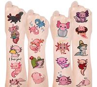 YYMYMGJ Axolotl Party Favor Temporary Tattoos Stickers 24 Sheet for Axolotl Birthday Party Decorations supplies