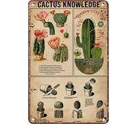 YYN Metal Tin Signs Cactus Knowledge The Anatomy of A Cactus Retro Poster Art Wall Decor Vintage Plaque Bathroom Bedroom Living Bar Cafe Kitchen Decoration Metal Tin Sign 8x12 Inch