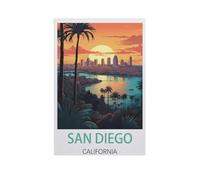 YYNFHCBS Paint by Numbers for Adults,San Diego California,DIY Oil Painting Kits for Adults Kids with Brushes and Acrylic Pigment Paint by Numbers Canvas Arts Crafts for Home Wall Decor(30x40cm) -J36
