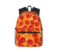 Yyoretp 3D Pizza Pepperoni Print Casual Laptop Backpack,Classic backpack for Travel Work, Lightweight Pack Back